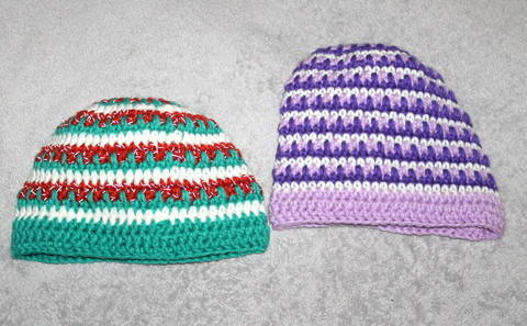 Mütze und Beanie im Eiszapfenmuster von Größe 49- 61 cm