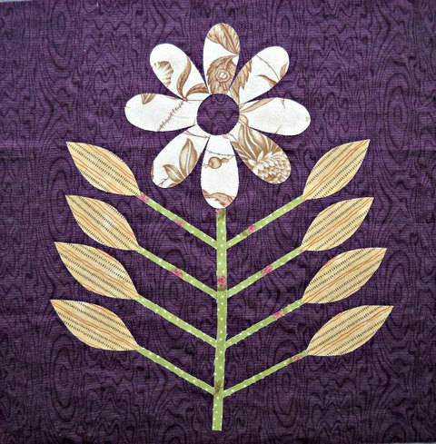 Strippy Flowers Quilt Block Pattern