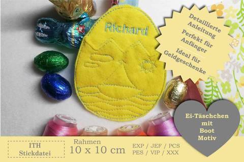 ITH - Filz-Ei-Täschchen mit Bootmotiv -