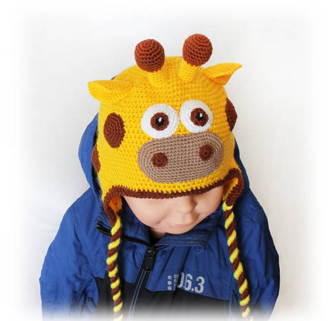 Giraffe Hat Crochet Pattern, All Sizes