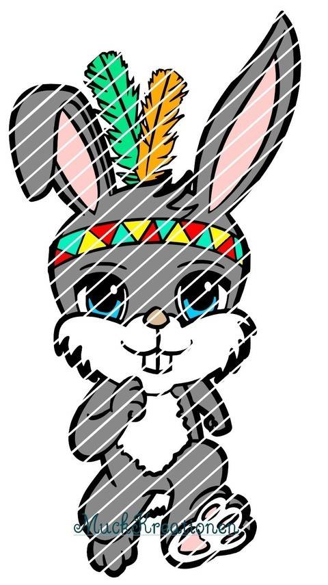 Plotterdatei Schlappohr Hase Indianer