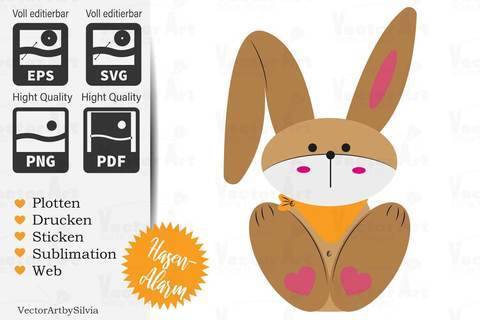 Sitzender Hase - Plotter Doodle