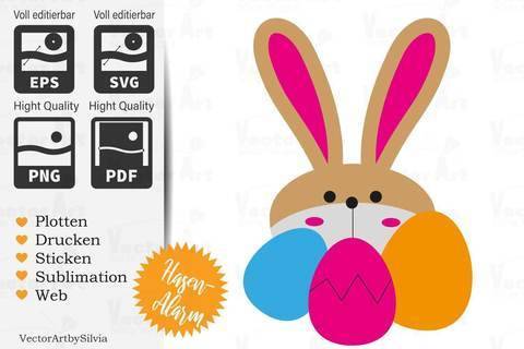 Hase mit Eiern - Plotter Doodle