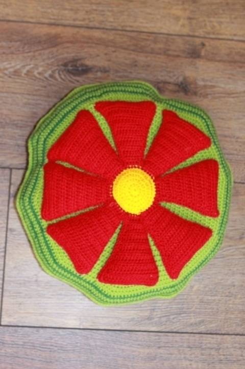 Häkelanleitung Blumenkissen