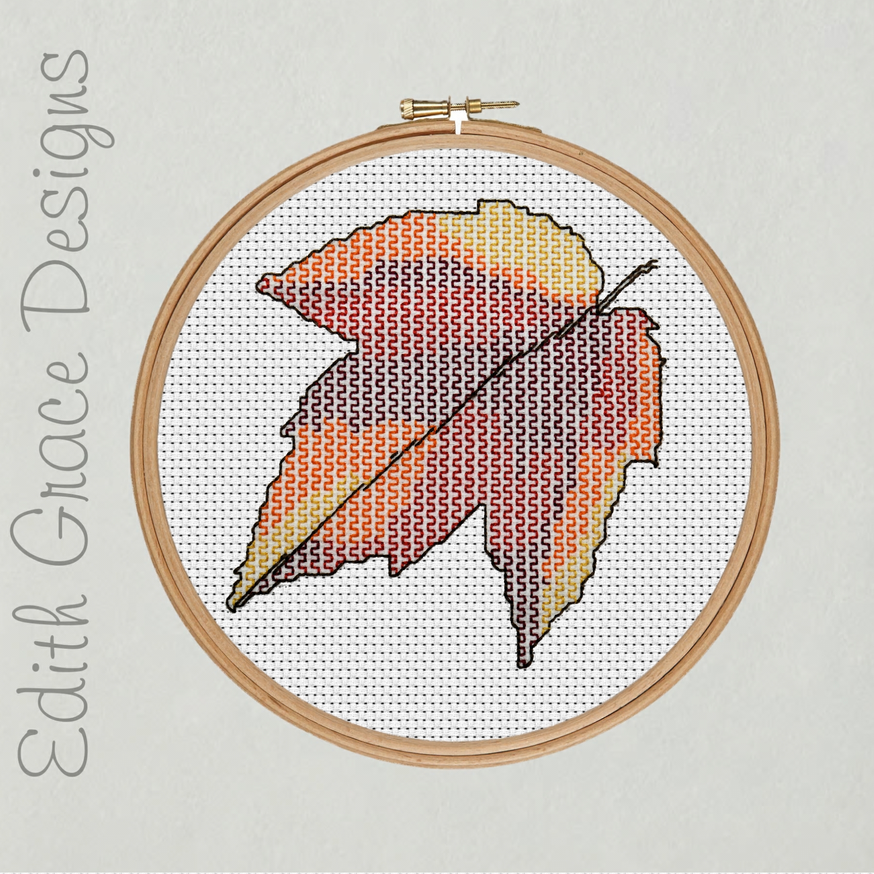 Maple leaf embroidery pattern