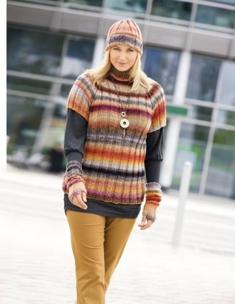 Zauberballpulli mit Ärmelstulpen und Mütze