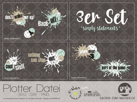 Plotter-Datei "simply statements" 3er-Set