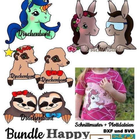 Ebook T-Shirt Set Plotterdatei Faultier Einhorn...