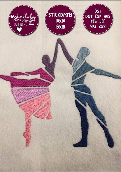 Ballett-Stickdatei - DANCING - 10x10 18x13
