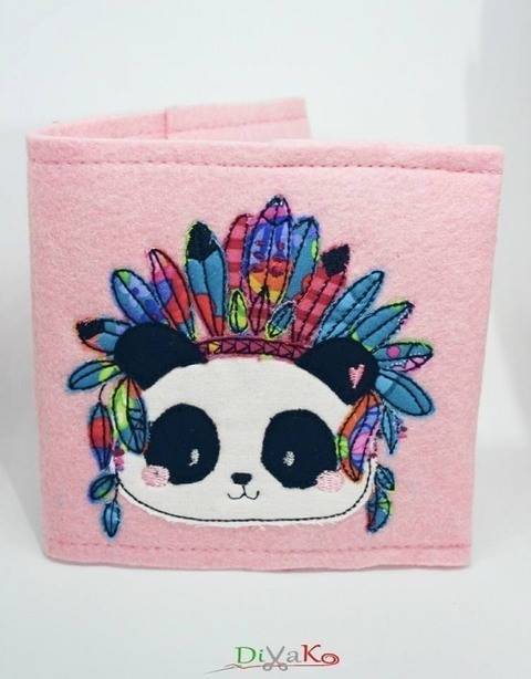 Stickdatei Boho Panda Häuptling 10x10