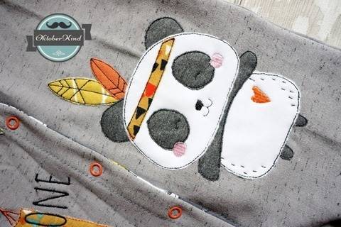 Stickdatei Boho Panda Indianer 13x18