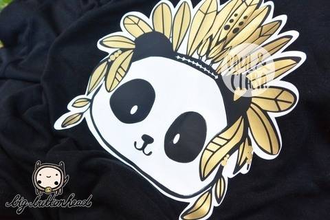 Plottervorlage Boho Panda Häuptling