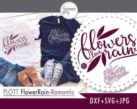 FlowerRain-Romantic - Plotterdatei formenfroh - dxf+svg+jpg