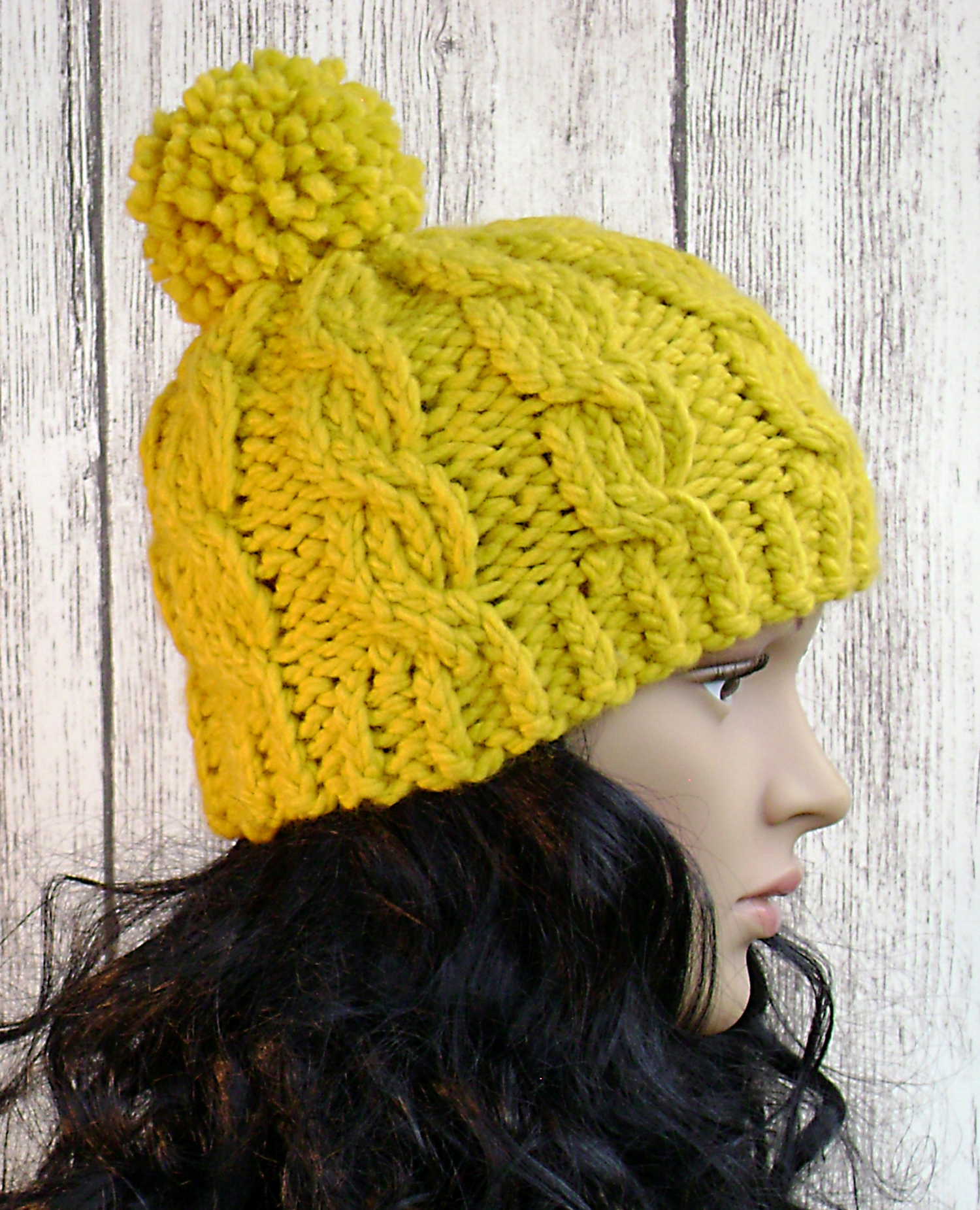 Easy Cable Beanie Knit Pattern Women's Hat