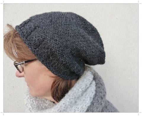 Strickanleitung, Beanie mit Rollrand