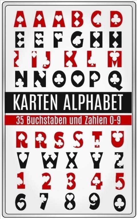 Karten Spielkarten ALPHABET selber gestalten A-Z und 0-9