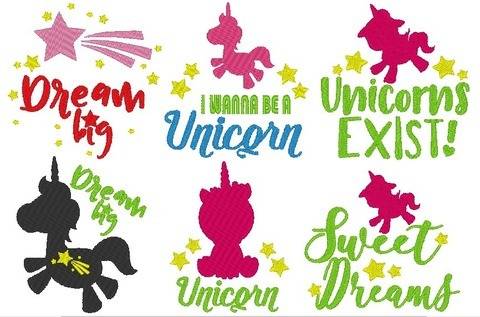 Unicorn Einhorn Stickdatei