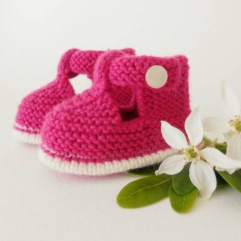 Chaussons Salomé bicolore 3 mois - Tutoriel tricot bébé PDF