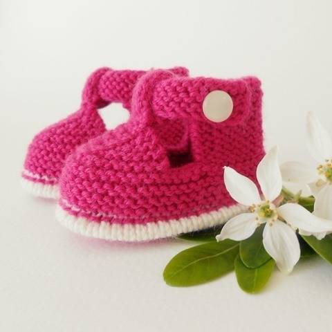 Chaussons salomé bicolore 6 mois - tutoriel tricot bébé PDF