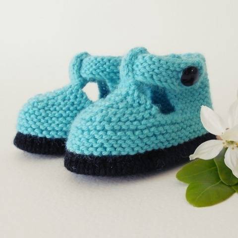 Chaussons Salomé bicolore 3 mois - tutoriel tricot bébé PDF