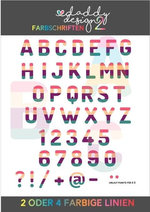 ALPHABET FARBIG 4 / 2 farbiges ABC 0-9 LINIEN Version