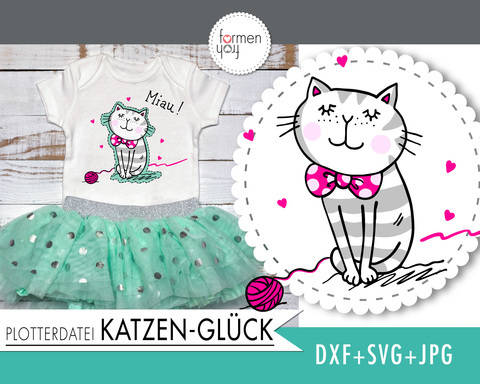 Katzen-Glück - Plotterdatei von formenfroh - dxf+svg+jpg