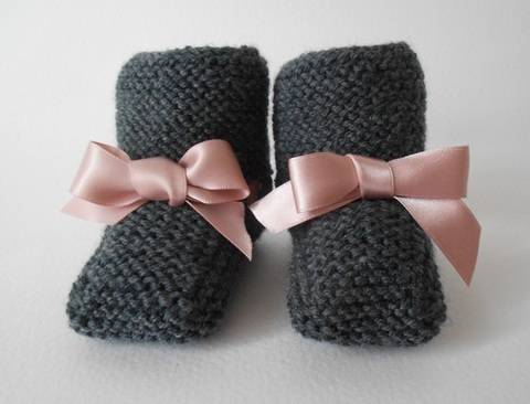 Chaussons avec lien 9 mois - tutoriel tricot bébé en PDF