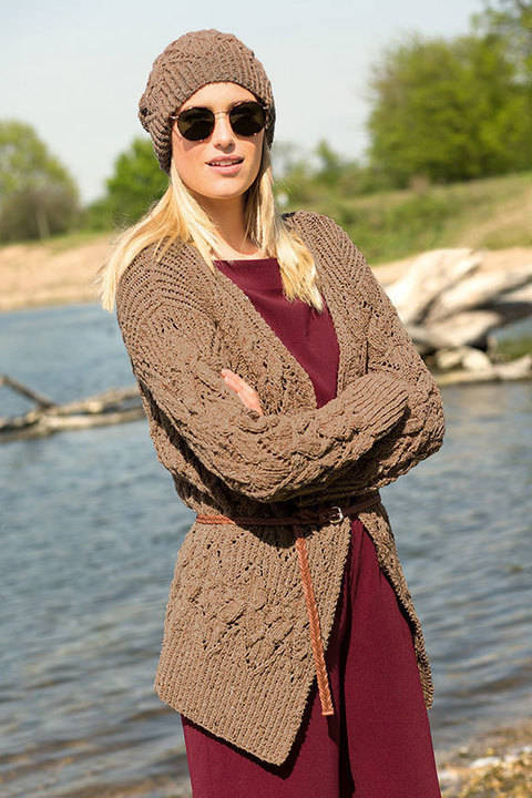Tweed-Jacke mit Mütze