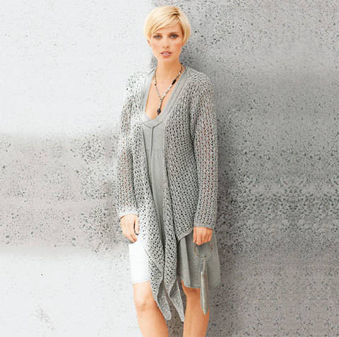Wickeljacke in Grau-Silber