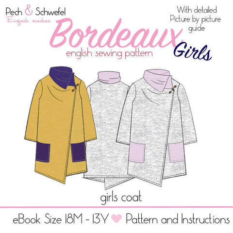 Sewing pattern coat “Bordeaux” Size 18–24M – 13Y