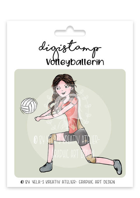 Digistamp/Digipapier-Yela`s Kreativ-Atelier- Volleyballerin