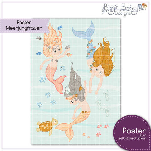 Birgit Boley Designs • Poster Meerjungfrauen