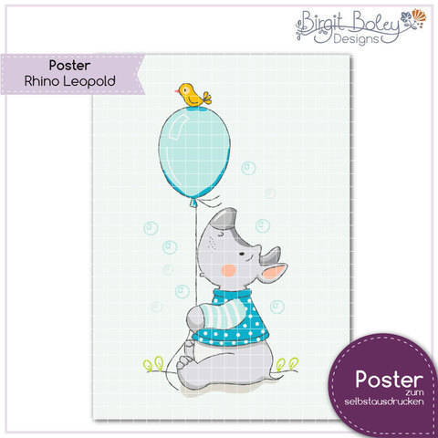 Birgit Boley Designs • Poster Rhino Leopold