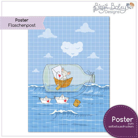 Birgit Boley Designs • Poster Flaschenpost