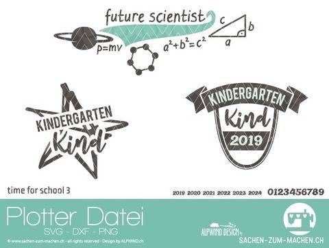 Plotter-Datei "time for school" #3
