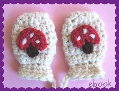 ❤ Häkelanleitung ❤Baby Mittens Pilzli