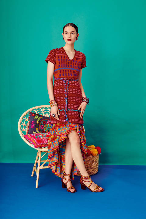 Kleid mit Jacquardmustern