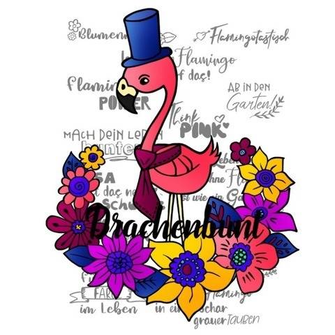 Plotterdatei Plott Flamingo mit Blumen Sommer SVG DXF