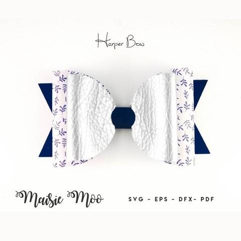 Harper Bow Template SVG, Bow SVG, Felt Bow PDF