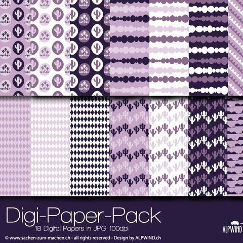 Digi-Paper "cactus" (lila)