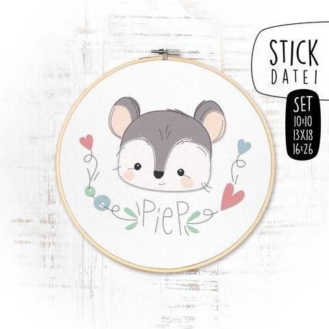 MÄUSCHEN PIEP DOODLE Stickdatei SET
