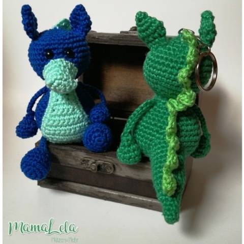 Dino/Drache Schlenkertier, Taschenbaumler - Häkelanleitung