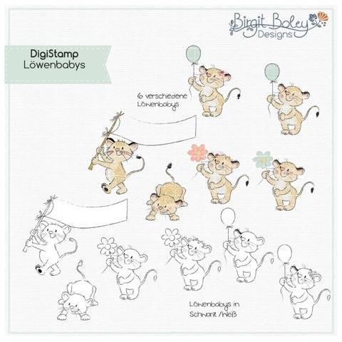 Birgit Boley Designs • DigiStamp Löwen babys