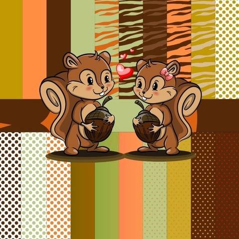 Digistamp Eichörnchen Pärchen