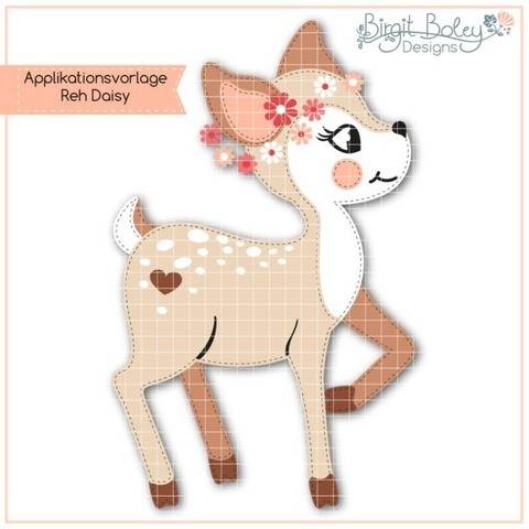 Birgit Boley Designs • Applikationsvorlage Reh Daisy