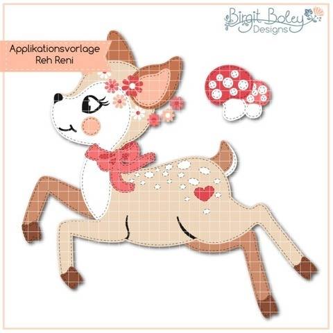 Birgit Boley Designs • Applikationsvorlage Reh Reni