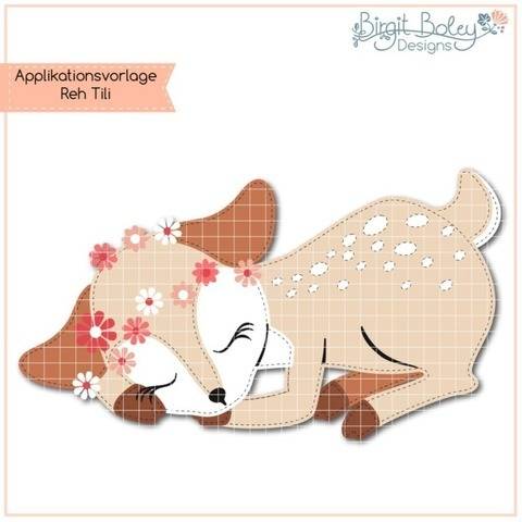 Birgit Boley Designs • Applikationsvorlage Reh Tili