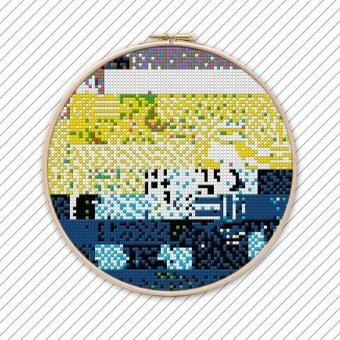 Kreuzstich Stickmuster abstrakt . POLYCHROME #017