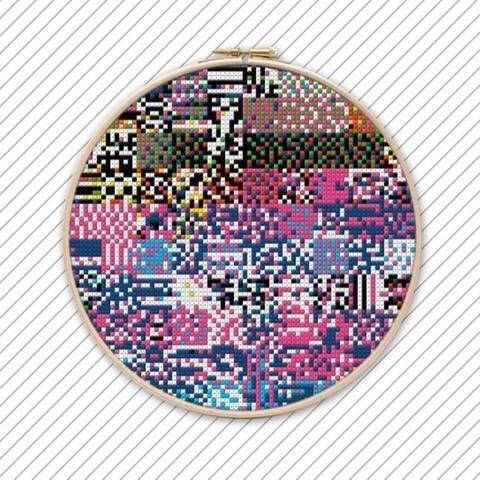 Moderne Kreuzstichvorlage . POLYCHROME #021
