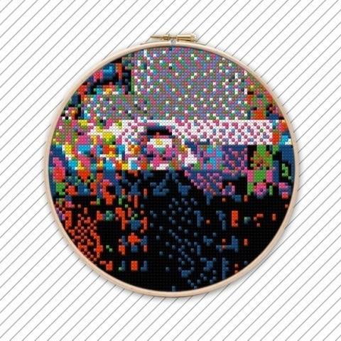Geometrisch Sticken Vorlage . POLYCHROME #030